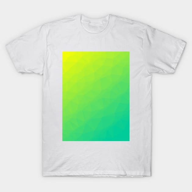 Yellow to Caribbean Green Minimal Geometric Gradient Design T-Shirt by love-fi